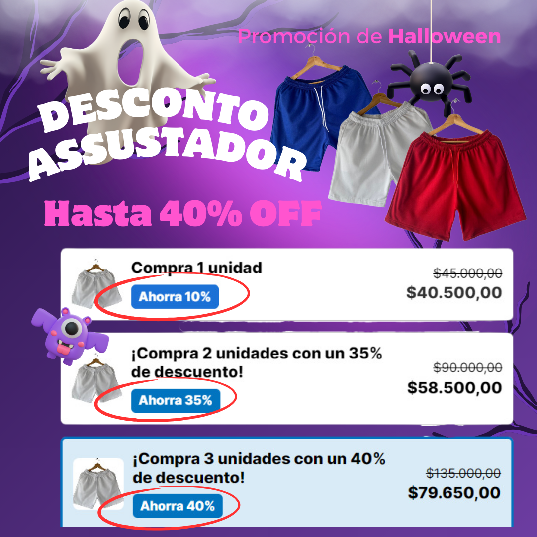 "40% DE DESCUENTO AL ELEGIR 3 PANTALONETAS"